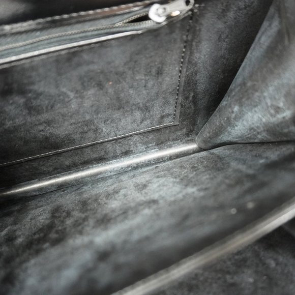 Celine Shoulder Bag Leather Black Women's - Picture 11 of 16